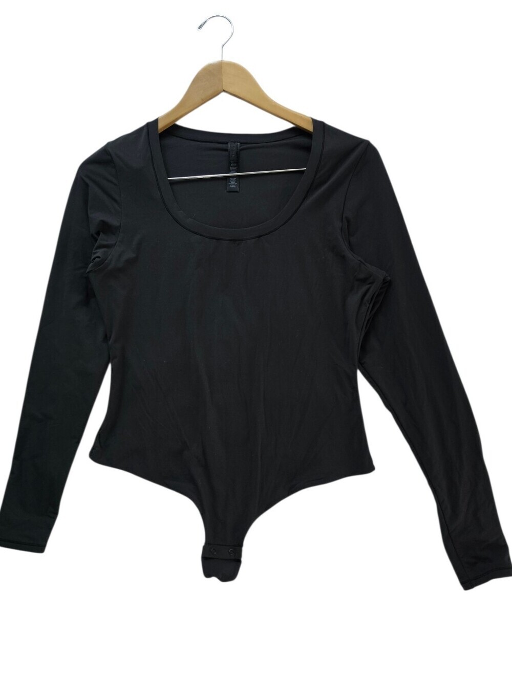 SKIMS Black Long Sleeve Scoop Neck Bodysuit